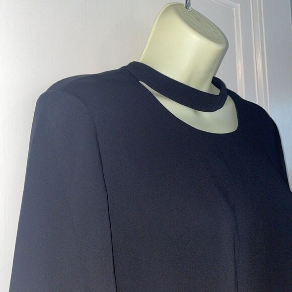 Chico’s black polyester blouse with bell sleeves & half moon cutout at neck - Picture 5 of 10